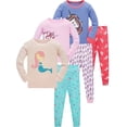 thumbnail image 1 of WIBACKER 1-10 Years Girls' Long Sleeve Top and Pants Snug Fit 100% Cotton 2 Piece Pajama Set Kids Sleepwear - Mermaid, 1 of 9