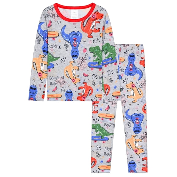 WIBACKER 1-12Years Kids Boys Pajamas Set Toddler Boy Long Sleeve Tops and Pants 2 Piece Pjs Sleepwear Dinosaur Jammies