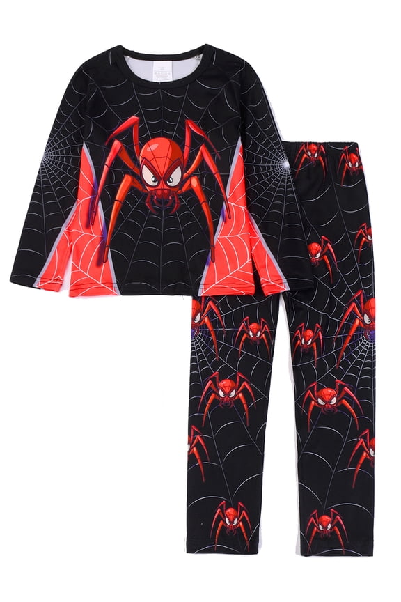 1-12Years Kids Boys Pajamas Set Toddler Boy Long Sleeve Tops and Pants 2 Piece Pjs Sleepwear Spider Jammies