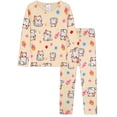 thumbnail image 1 of WIBACKER 1-12Years Kids Girls Pajamas Set Toddler Girl Long Sleeve Tops and Pants 2 Piece Pjs Sleepwear Kitten Jammies, 1 of 14