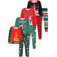 thumbnail image 1 of WIBACKER 1-12Years Toddler Boys Christmas Tree Pajamas Set Toddler Girls Long Sleeve Tops and Pants 2 Piece Pjs Sleepwear, 1 of 12