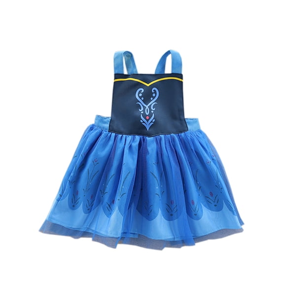 WIBACKER 1-4T Princess Dress Up Aprons Dress for Toddler Girls, Kids Waterproof Mess Play Clothes, Halloween Costume