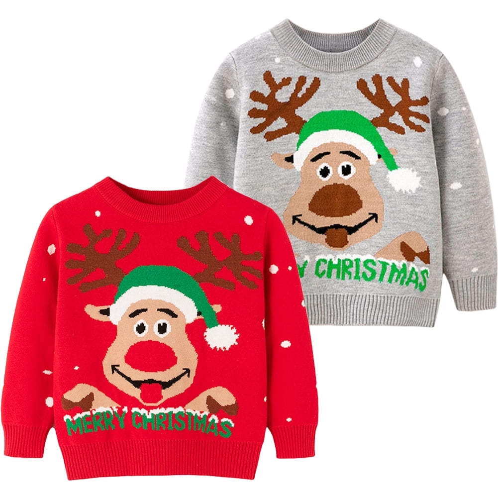 Baby Boy Christmas Print Pattern Long Sleeve Cartoon Children’s Hoodie