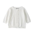 thumbnail image 1 of WIBACKER 1-6T Girls Long Sleeve Botton Down Cardigan Sweater Toddler Kids Cotton Crochet Knit Tops, 1 of 11