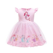 WIBACKER 1-6T Toddler Kid Baby Girls Fancy Party Fly Sleeve Princess Dress Cosplay Costume Dress Up