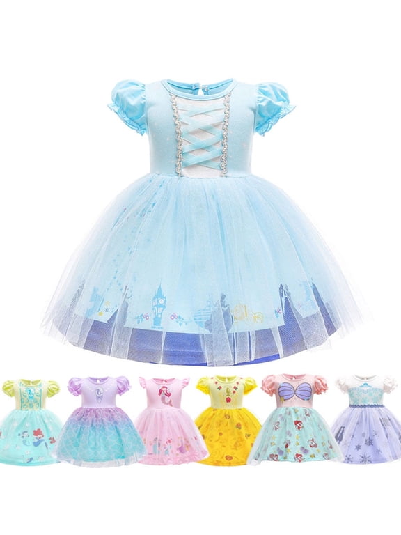 1-6T Toddler Kid Baby Girls Fancy Party Puff Sleeve Princess Dress Cosplay Costume Dress Up