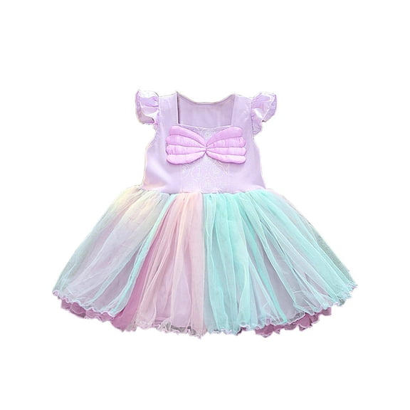WIBACKER 1-6Y Toddler Girls Mermaid Princess Costumes Dresses Fancy Dress Up Clothes for Halloween Party Cosplay Christmas