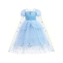 WIBACKER 1-8Y Girls Sequin Princess Dress up Costume Dress with Cape, Birthday Party Fancy Dresses for Halloween Cosplay Christmas