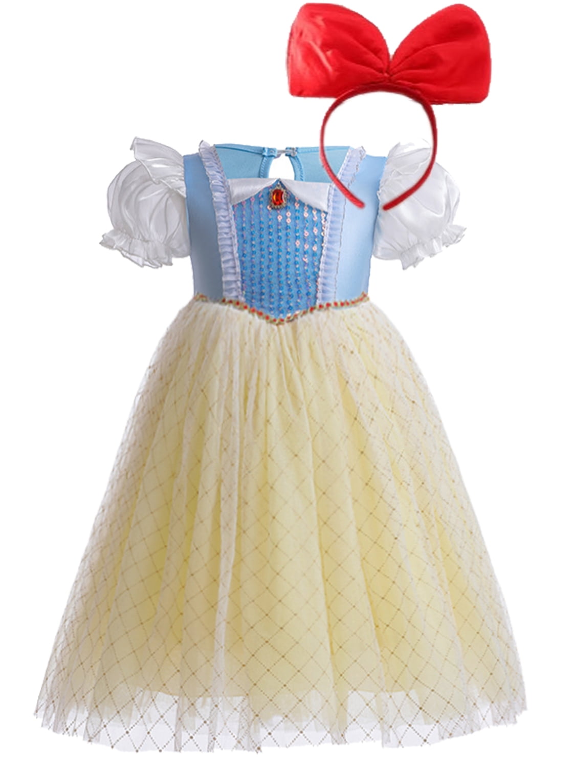 WIBACKER 1-8Y Girls Sequin Princess Dress up Costume Dress with Headband,  Birthday Party Fancy Dresses for Halloween Cosplay Christmas - Walmart.com