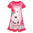 thumbnail image 1 of WIBACKER 1-Piece Girls Short Sleeve Unicorn Nightgown Casual Dress Sleepwear 3-10 Years Pajamas Nightie for Little Girls, 1 of 5