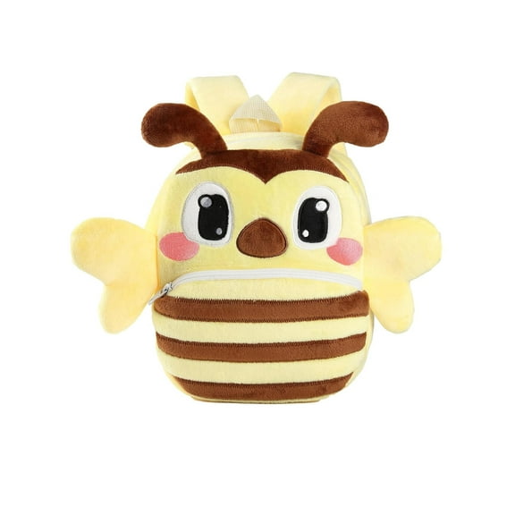 WIBACKER 10 inch Toddler Mini Backpack Pre SchoolBag Plush Animal Cartoon Travel Bag for Baby Girl Boy 2-5 Years Kindergarten - Bee