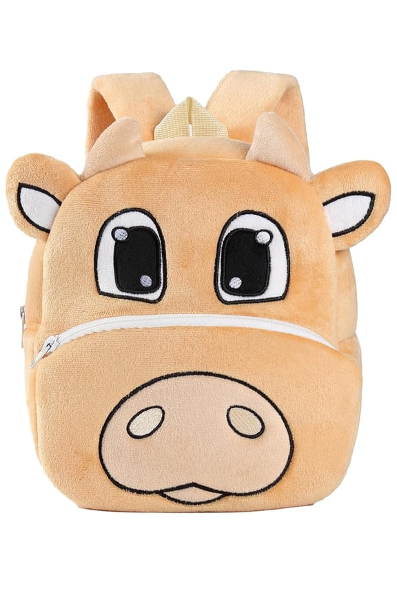 10 inch Toddler Mini Backpack Pre SchoolBag Plush Animal Cartoon Travel Bag for Baby Girl Boy 2-5 Years Kindergarten - Calf