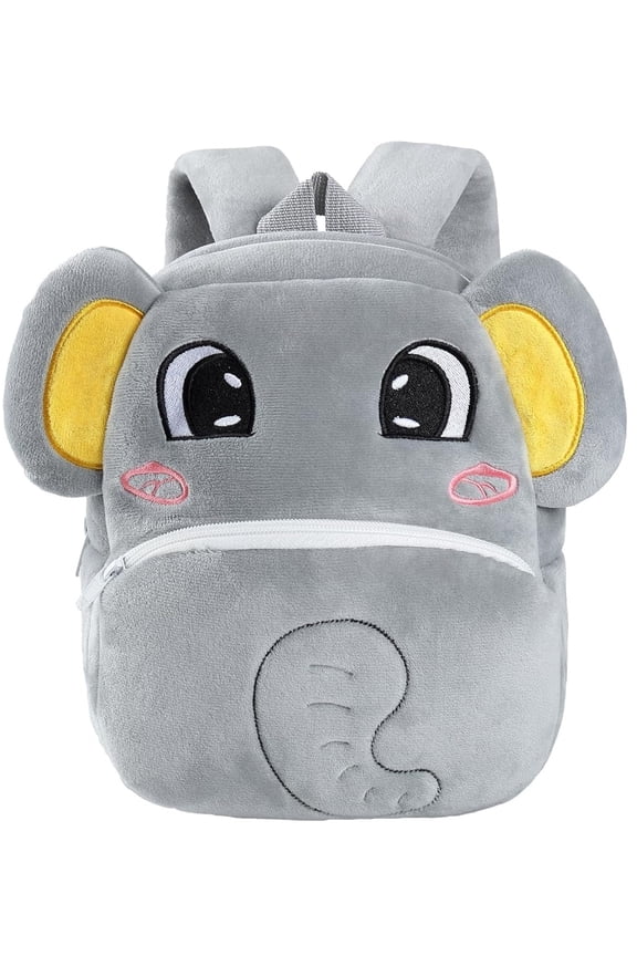 10 inch Toddler Mini Backpack Pre SchoolBag Plush Animal Cartoon Travel Bag for Baby Girl Boy 2-5 Years Kindergarten - Elephant
