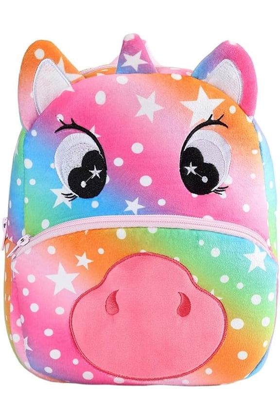10 inch Toddler Mini Backpack Pre SchoolBag Plush Animal Cartoon Travel Bag for Baby Girl Boy 2-5 Years Kindergarten - Unicorn