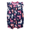 thumbnail image 1 of WIBACKER 100% Cotton Infant Baby Girl Snap-up Rompers, 0-24M,Ruffle Sleeve Toddler Summer Alpaca Jumpsuit, 1 of 7
