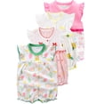 thumbnail image 1 of WIBACKER 100% Cotton Newborn Baby Girl Snap-up Rompers, 0-18M,Ruffle Sleeve Infant Summer 1PCS Watermelon Jumpsuit, 1 of 8