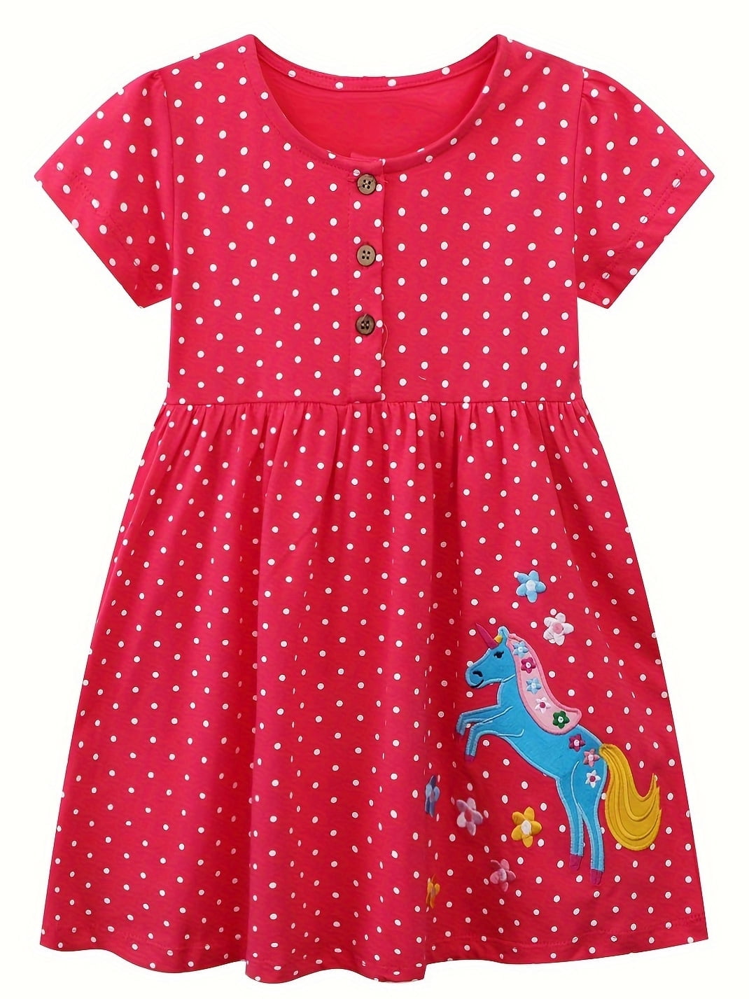 Pink Unicorn Dress Debenhams Wibacker 2-7t Toddler Girl Boho Holiday Casual  Dress Short Sleeve Summer