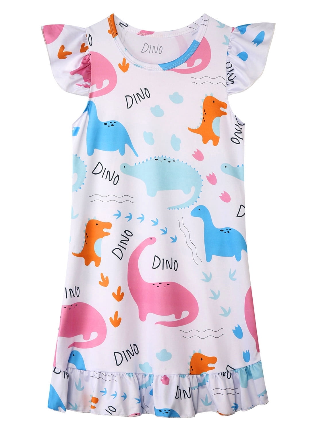 DINOSAUR STAMP GIRLS SLEEPWEAR SHORT SET - WHITE main image 1
