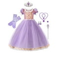 thumbnail image 1 of WIBACKER 2-10Y Girls Princess Dress Up With Crown Necklace And Ring For Birthday Party Halloween Christmas Costume Performance Dress Jewelry Set, 1 of 8