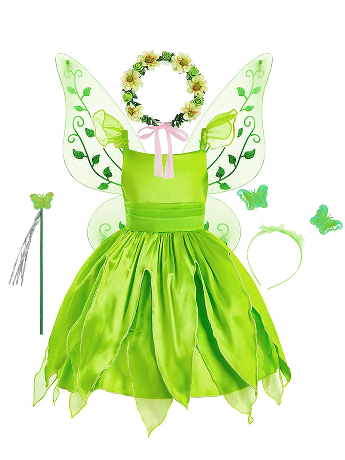 christmas fairy dress up Girl's Christmas Fairy Costume, White Tulle Tutu Dress With Wings