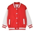 thumbnail image 1 of WIBACKER 2-12T Child Girl Boy Casual Baseball Jacket School Coat Fall Bomber Jacket,Red, 1 of 8