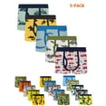 thumbnail image 1 of WIBACKER 2-12Y Boys Cotton Underwear 5 Pack Cartoon Color Ramdon Toddler Little Kid Boxer Dinosaur Underpants, 1 of 11