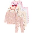 thumbnail image 1 of WIBACKER 2-7 Years Toddler and Little Girls' Long Sleeve Pajamas Set Cotton Top and Pants 2 Piece Sleepwear Pjs - Carrot Rabbit, 1 of 15