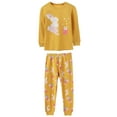 thumbnail image 1 of WIBACKER 2-7 Years Toddler and Little Girls' Long Sleeve Top and Pants Snug Fit 100% Cotton 2 Piece Pajama Set - Rabbit, 1 of 7