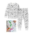 thumbnail image 1 of WIBACKER Color Your Own Pajamas for Big Girls, Kids DIY 2PCS Cotton Pjs Sleepwear Set - Unicorn 8 Years, 1 of 9
