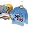 thumbnail image 1 of WIBACKER 2-7T Kids Boy Cartoon Truck Pullover Sweater Crewneck Knitted Fall Winter Sweatshirt Tops, 1 of 8