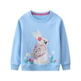 thumbnail image 1 of WIBACKER 2-7T Kids Girls Sweatshirts Easter Rabbit Crewneck Long Sleeve Pullover Cotton Graphic Top Sweater Shirts, 1 of 8