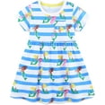 thumbnail image 1 of WIBACKER 2-7T Little Girls Cotton Dress Short Sleeve Casual Summer Dresses for Kids - Cute Mermaid, 1 of 9