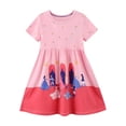 thumbnail image 1 of WIBACKER 2-7T Little Girls Short Sleeve Dress Party Cotton Casual Summer Appliques Shirt Jersey Dresses, 1 of 5