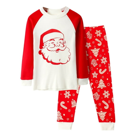 WIBACKER 2-7T Toddler Boys Girls Christmas Pajamas Sets for Kids Cotton Snug Fit 2Pcs Sleepwear - Santa Claus