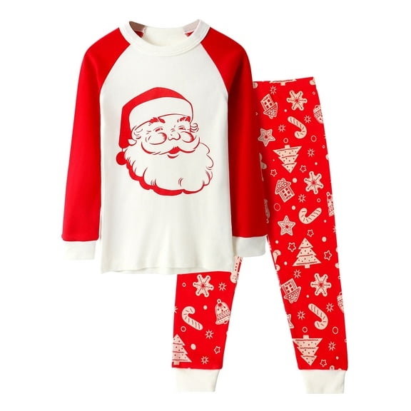 WIBACKER 2-7T Toddler Boys Girls Christmas Pajamas Sets for Kids Cotton Snug Fit 2Pcs Sleepwear - Santa Claus