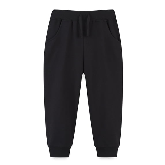 WIBACKER 2-7T Toddler Boys' Sweatpants 100% Cotton Solid Color Jogger with Pockets Elastic Waist Pants for Kids Girls School Sports