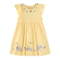 thumbnail image 1 of WIBACKER 2-7T Toddler Girl Cotton Casual Dress Ruffled Sleeve Polka Dot Rabbit Tunic Shirt Dresses, 1 of 7