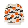 thumbnail image 1 of WIBACKER 2-7T Toddler Kids Boys Girls Halloween Bat Sweatshirt Long Sleeve Novelty Graphic Cotton Tops, 1 of 6