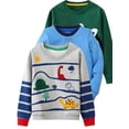 thumbnail image 1 of WIBACKER 2-7T Toddler and Little Boy's French Terry Cotton French Terry Crewneck Long Sleeve Sweatshirt - 1 Piece Dinosaur, 1 of 8
