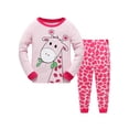 thumbnail image 1 of WIBACKER 2-7T Toddlr and Little Girls' Long Sleeve Top and Pants Snug Fit 100% Cotton 2 Piece Pajama Set - Giraffe, 1 of 11