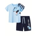 thumbnail image 1 of WIBACKER 2-7Y 100% Cotton Summer Pajamas for Toddler Boys 2 Piece Short Sleeve Sleepwear Kids Pjs Set - 3D Dinosaur, 1 of 9