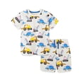 thumbnail image 1 of WIBACKER 2-7Y 100% Cotton Summer Pajamas for Toddler Boys 2 Piece Short Sleeve Sleepwear Kids Pjs Set - Excavator, 1 of 6