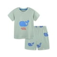 thumbnail image 1 of WIBACKER 2-7Y 100% Cotton Summer Pajamas for Toddler Boys 2 Piece Short Sleeve Sleepwear Kids Pjs Set - Whale, 1 of 6
