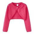 thumbnail image 1 of WIBACKER 2-8T Girl Long Sleeve Bow Bolero Cardigan Kids Front Open Knit Shrug Cropped Sweaters Tops, 1 of 5
