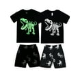 thumbnail image 1 of WIBACKER 2-8Y Boys Glow in Dark Pajamas Sets Cotton Dinosaur 2-Piece Summer Sleepwear for Kids, 1 of 5
