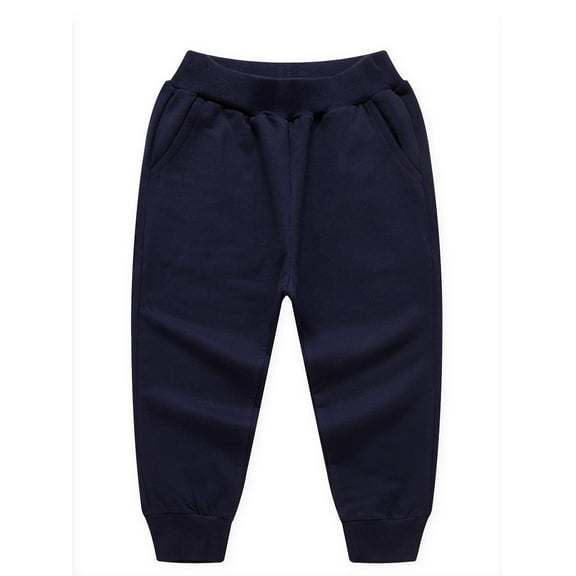 WIBACKER 2-9T Child Girl Boys' Athletic Sweatpants Kid Cotton Fleece Long Joggers Track Sport Pants