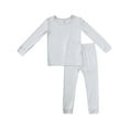 thumbnail image 1 of WIBACKER 2-Piece Bamboo Viscose Snug Fit Pajamas for Little Boys, Gray 5-6 Years, 1 of 11