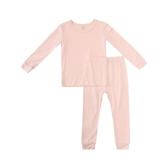 WIBACKER 2-Piece Bamboo Viscose Snug Fit Pajamas for Little Girls, Pink 4-5 Years