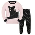 thumbnail image 1 of WIBACKER 2-Piece Cat Pajama Set for Girls 2-9Y Kids Sleepwear Long Sleeve Tops and Pants Cotton Pjs, 1 of 9