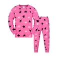 thumbnail image 1 of WIBACKER 2 Piece Pajamas Set Cotton Toddler Girls Snug Fit Pjs Kids Long Sleeve Top & Pants Nightwear Sets, Star, 10-11 Years, 1 of 10